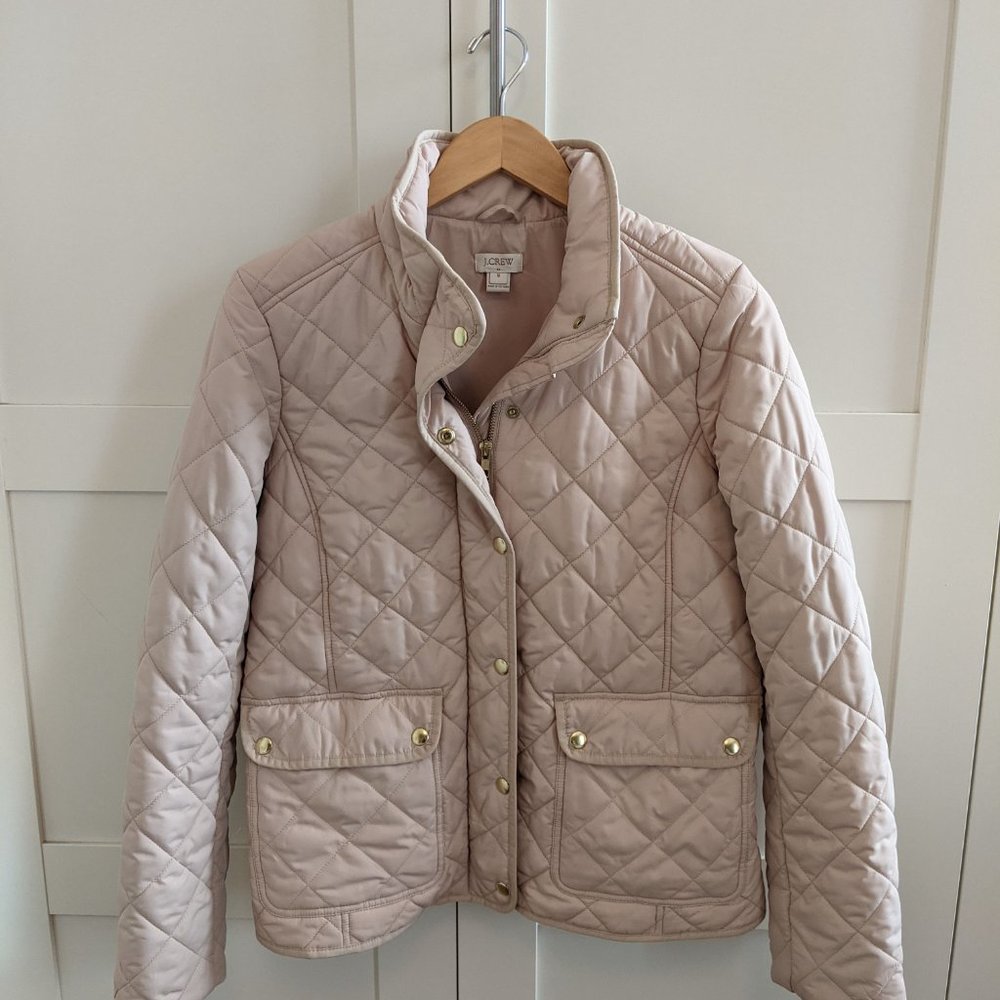 J.Crew Blush/Beige Quilted Jacket, M